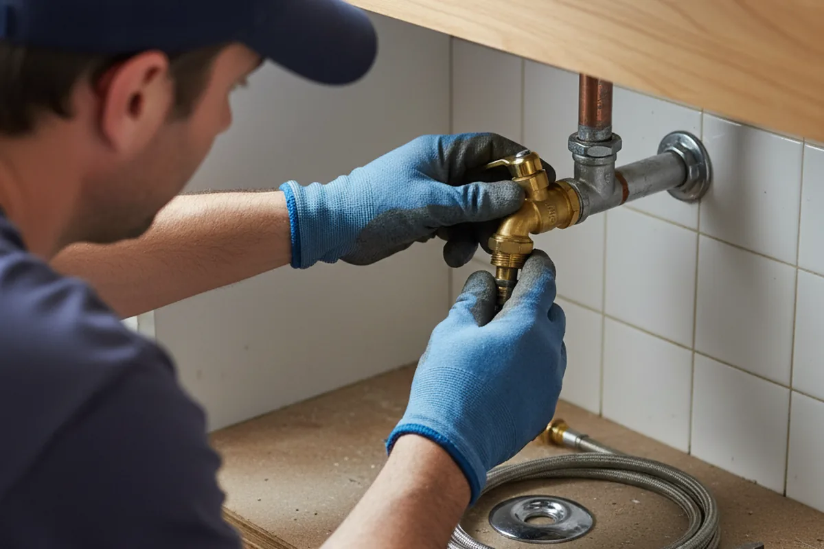 Shutoff valve and fitting work during Emergency Plumbing in Reston